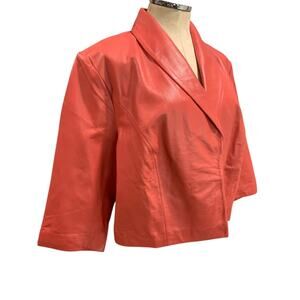 Size 22W Jessica London New Womens Coral Leather Jacket
